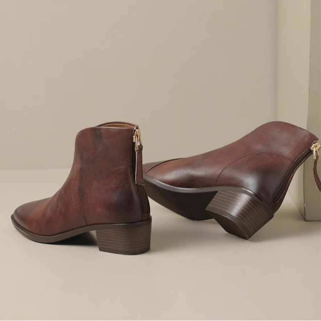 CAMILLE | LUXURIOSE STIEFELETTEN MIT NIEDRIGEM  ABSATZ
