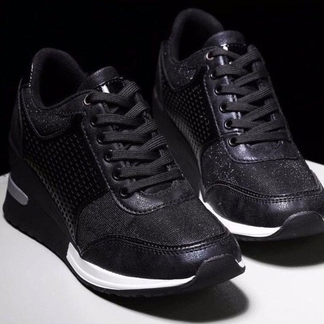 Kidda | Damen Sneaker Keilabsatz Schnürung Komfort Alltag