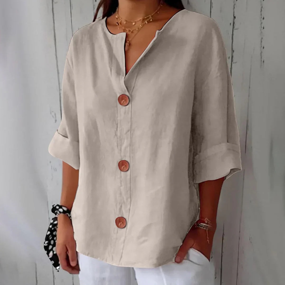 Liore | Minimalistische Bluse mit vertikaler Struktur