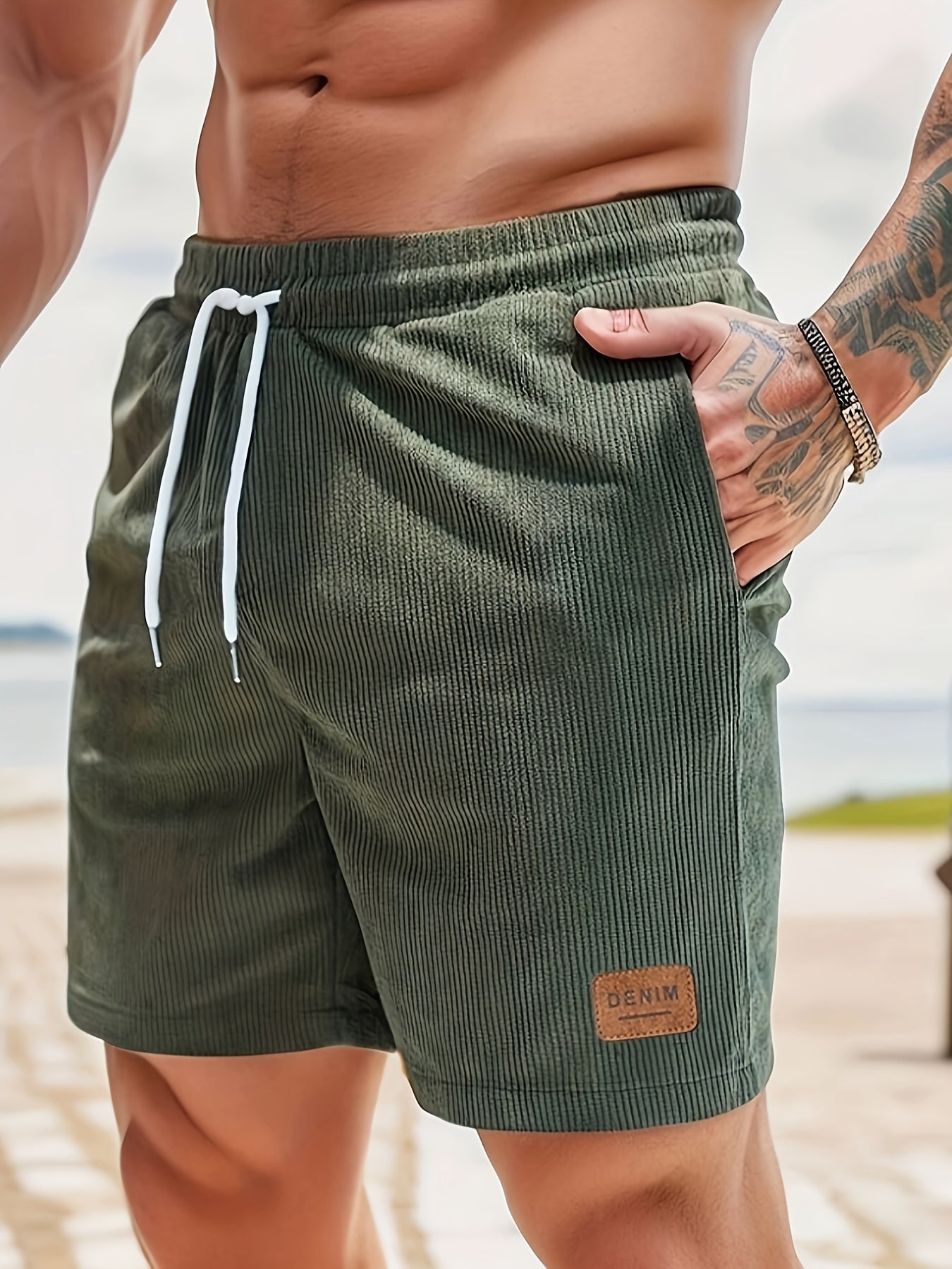 Herren Cord Kurze Sommer Bermuda Shorts