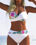 Kontrastierender Gedruckter Bikini-Bralette