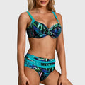 Damen Strand Raffungsdetail High Waist Bikini