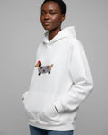 Oversized Hoodie mit auffälligem Hunde-Print für Damen und Herren