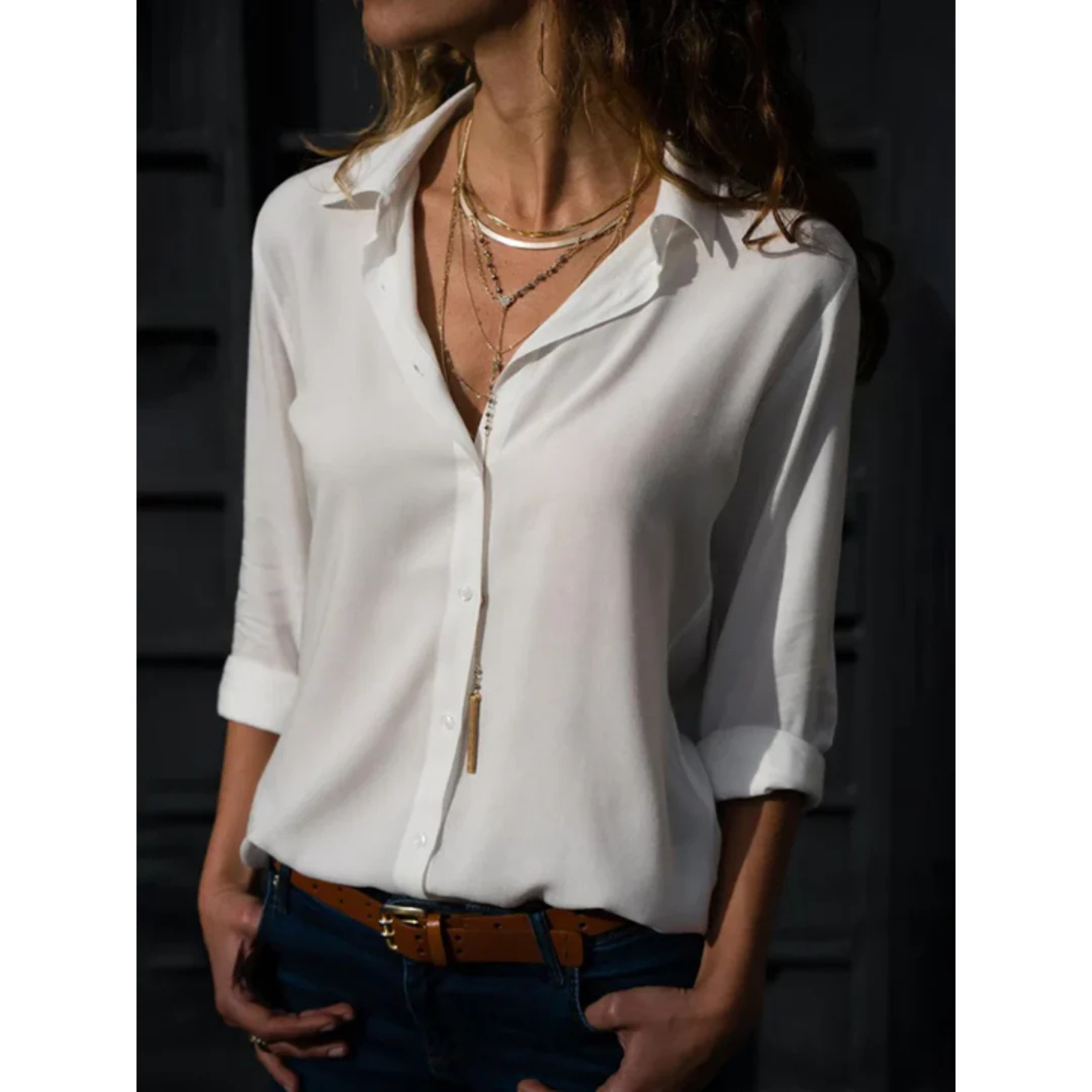 Damen Langarm Sommer Blouse