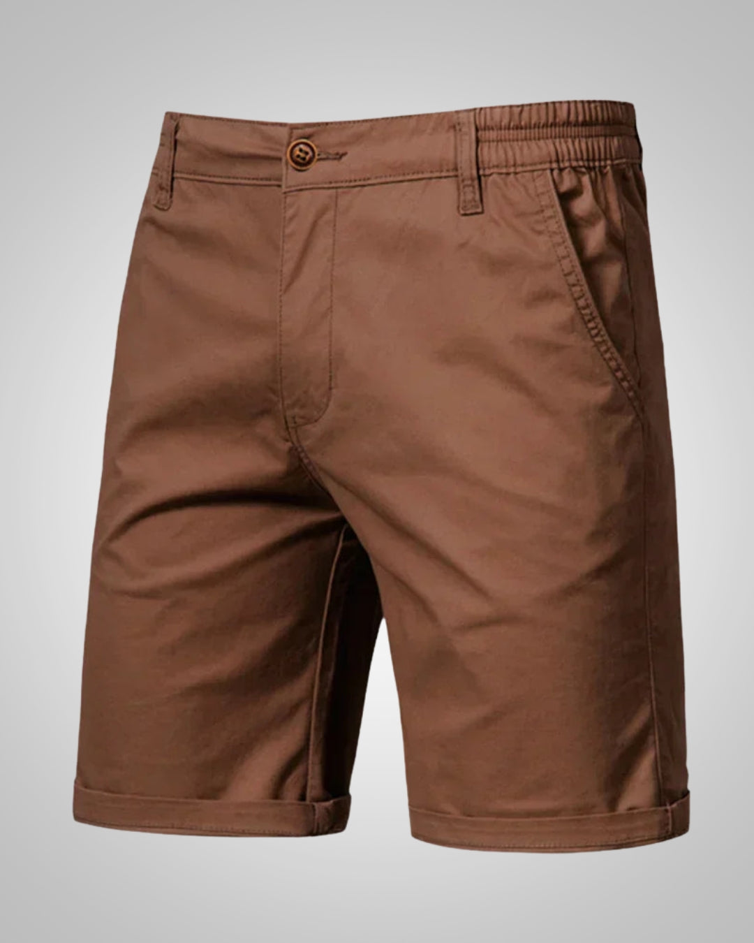 Herren Casual Knopf Elastisch Chino Shorts