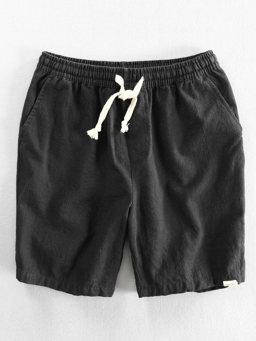 Geometrisches Jacquard Eyelet Cuban Hemd & Shorts aus Leinen-Baumwoll-Mischung