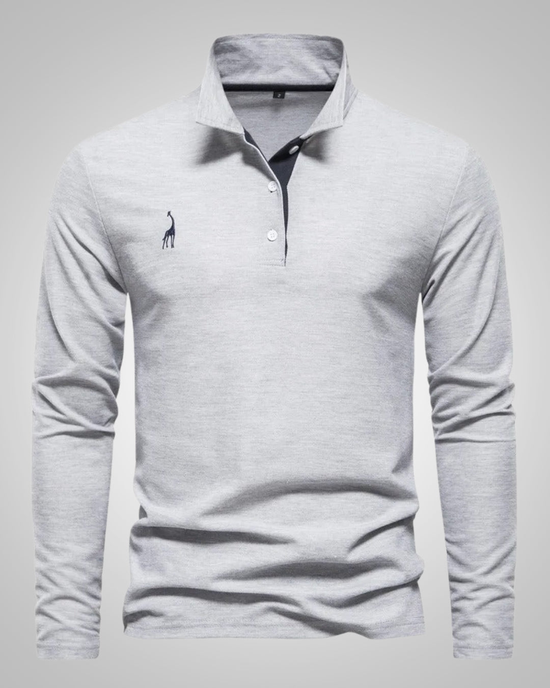 Herren Sommer Langarm Button Down Poloshirt