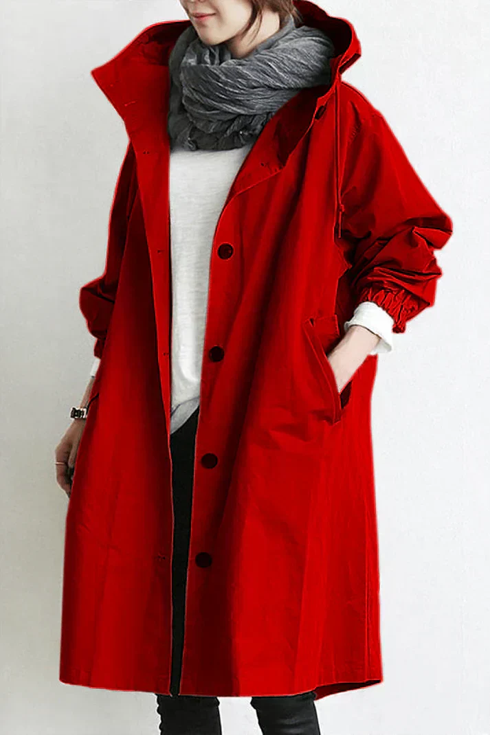 Drune | Trenchcoat mit Kapuze für Frauen Lang, Warm und Perfekt für Den Herbst