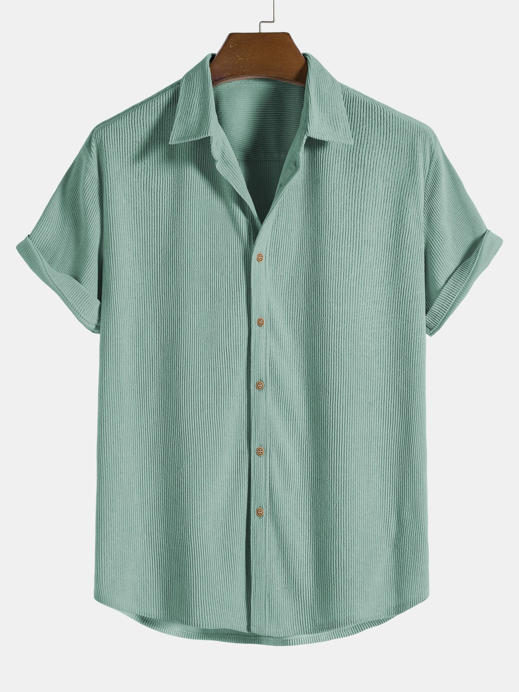 Kurzärmeliges Corduroy Hemd mit Knöpfen & Shorts