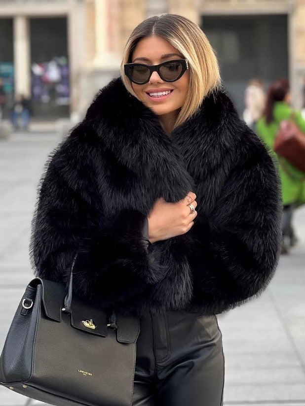 Drune - Damen Herbst, Winter Pelz Mantel Imitation