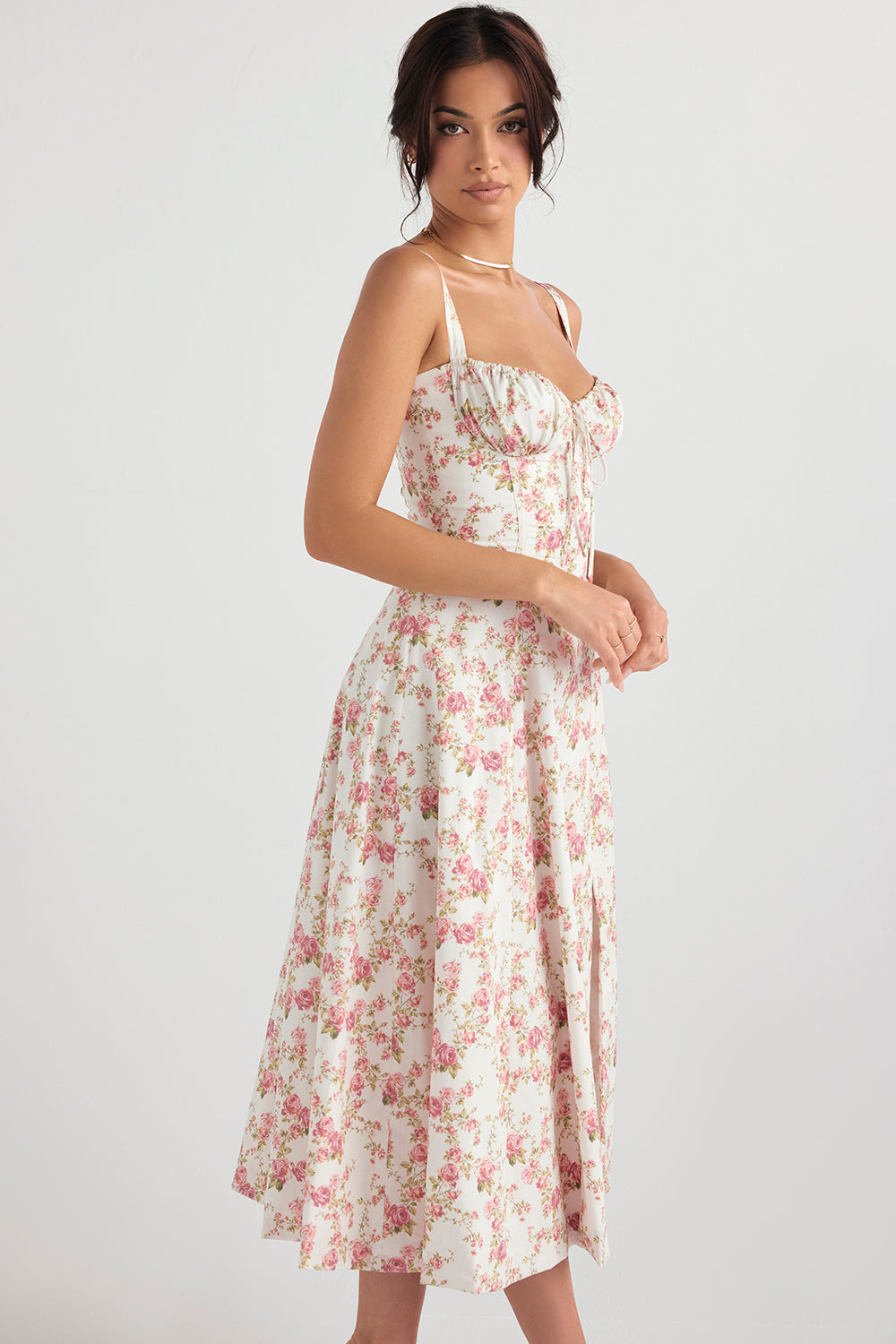 Antonia | Damen Hochzeitsgast Midikleid mit taillenformendem Schnitt