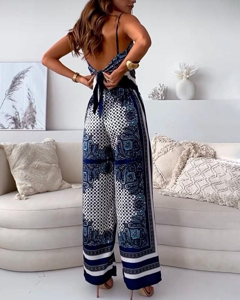 Helen | Urlaubstaugliches, stilvolles Schnür-Weste und Hose Zwei-Teile-Set Kleid