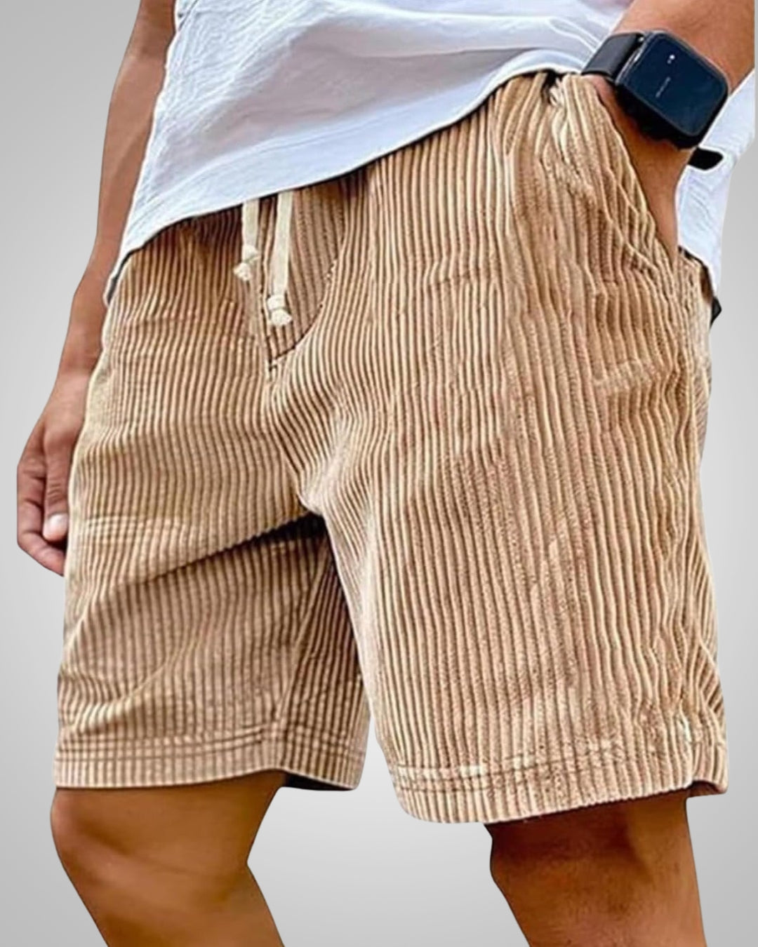 Herren Leichte Cord Sommer Bermuda Shorts
