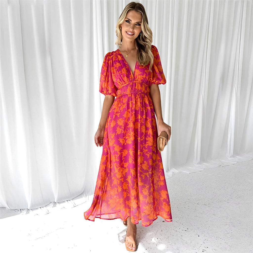 Louisa - Blumiges, legeres Midikleid