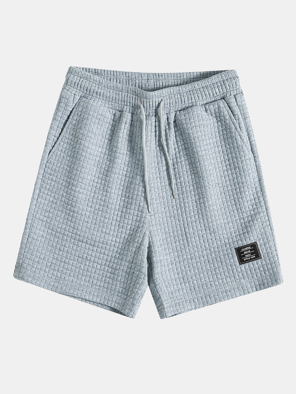 Kurzärmeliges Waffel-T-Shirt mit abgerundetem Saum & Shorts