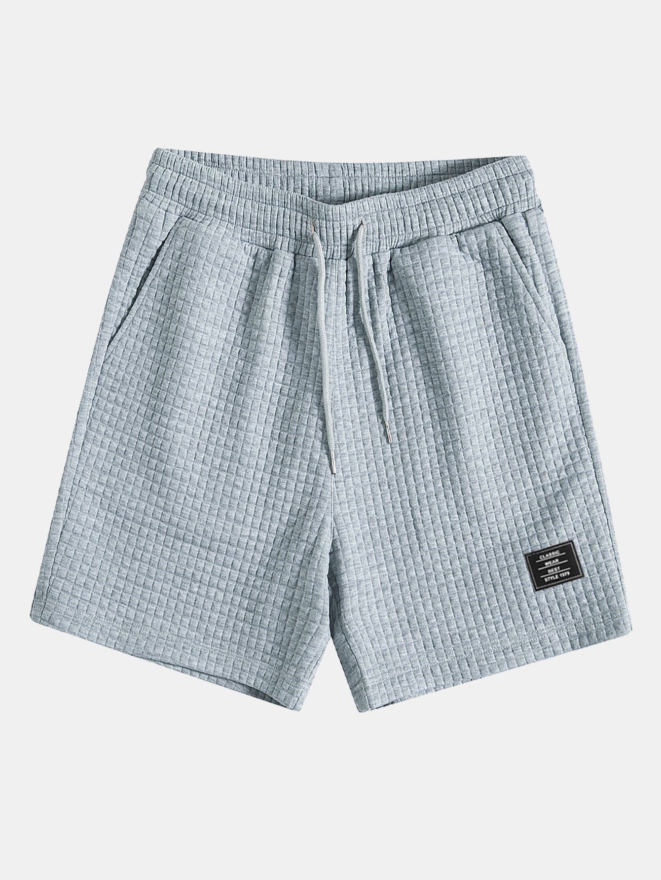 Kurzärmeliges Waffel-T-Shirt mit abgerundetem Saum & Shorts