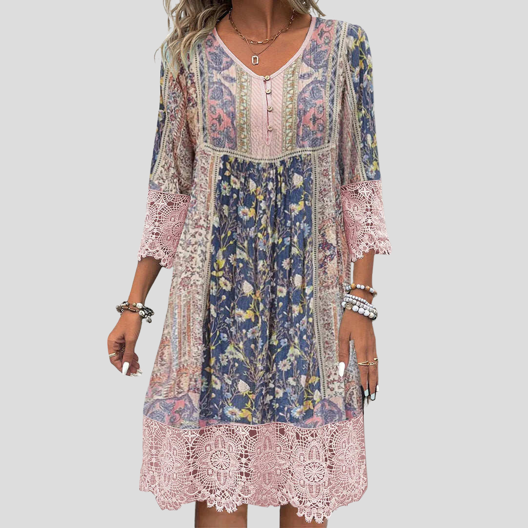 Orla™ – Boho-Chic Gemustertes Kleid