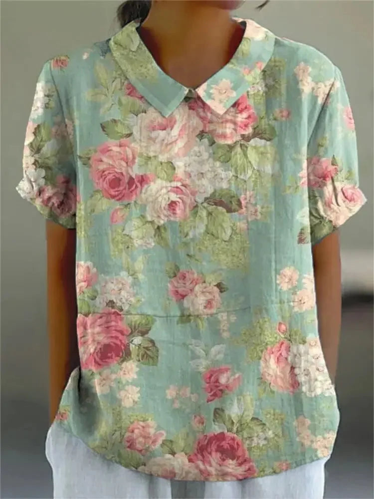 EllI | RETRO-BLUMENHEMD FÜR DAMEN
