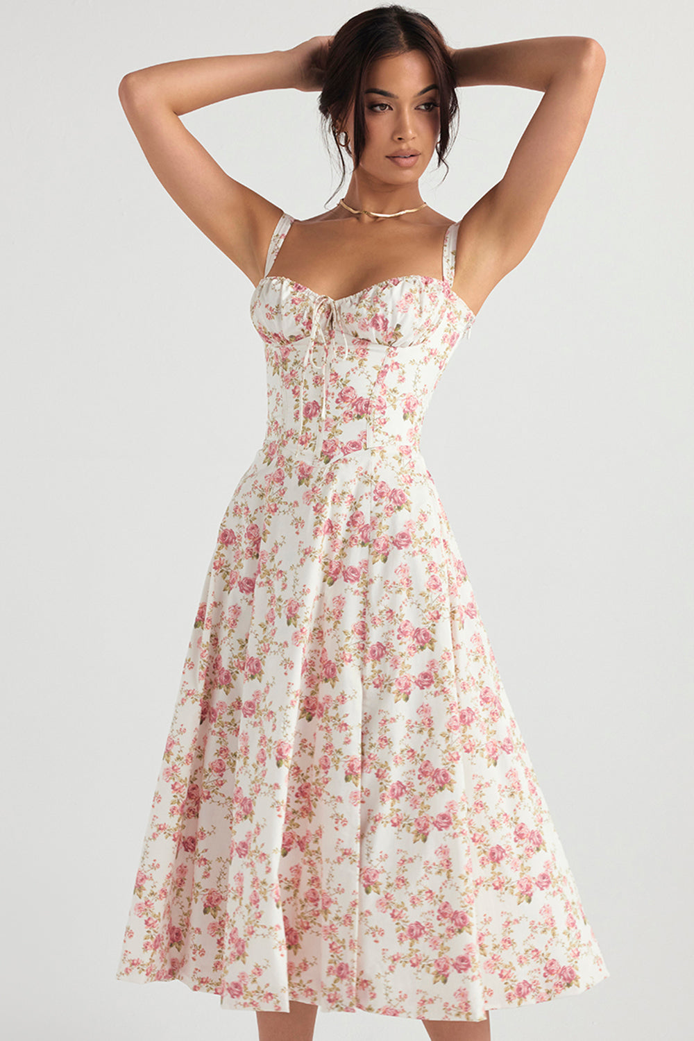 Antonia | Damen Hochzeitsgast Midikleid mit taillenformendem Schnitt
