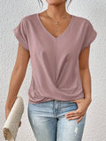 Damen Lässiges V-ausschnitt T-Shirt