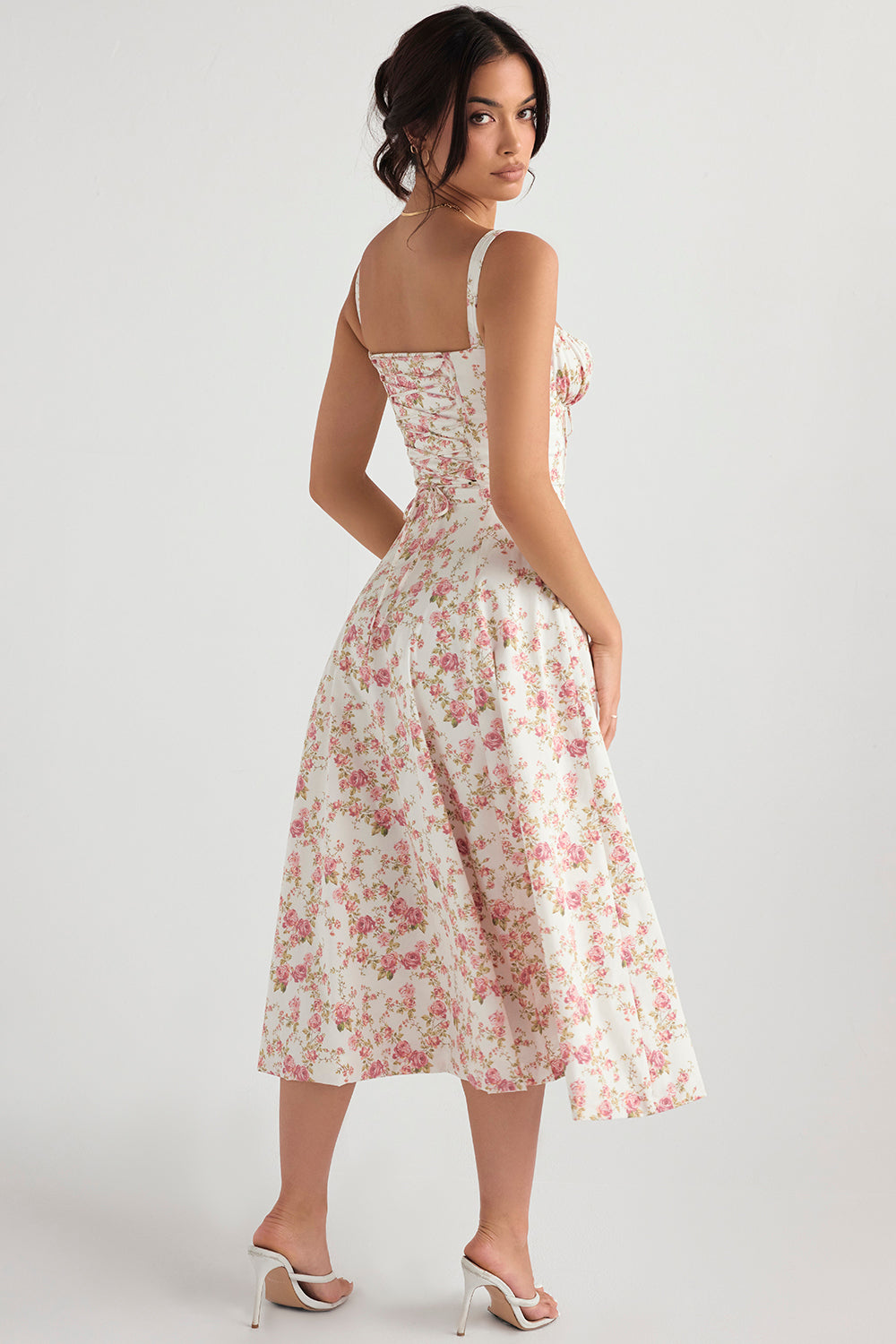 Antonia | Damen Hochzeitsgast Midikleid mit taillenformendem Schnitt