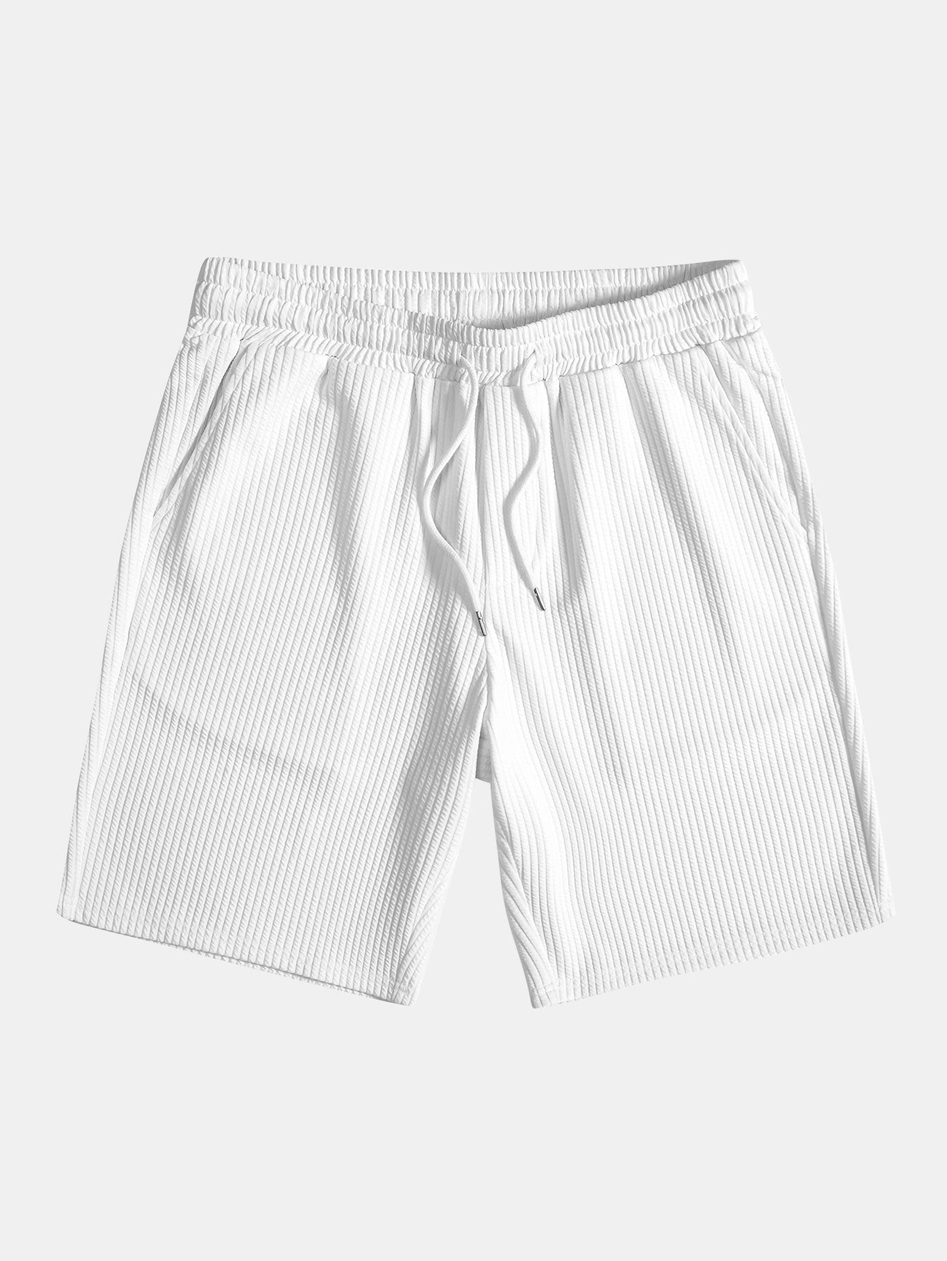 Muscle Fit geripptes Hemd mit Knopfleiste & Shorts