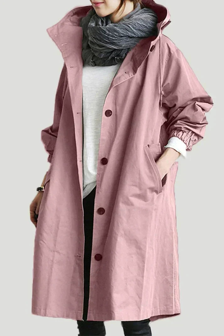 Drune | Trenchcoat mit Kapuze für Frauen Lang, Warm und Perfekt für Den Herbst