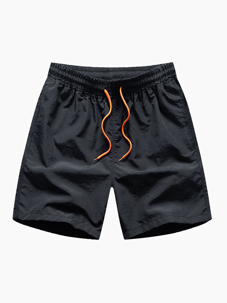 Blumen Streifen Patchwork Print Knopfleisten Hemd & Badeshorts