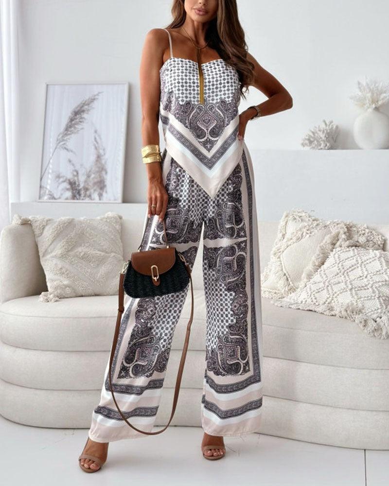 Helen | Urlaubstaugliches, stilvolles Schnür-Weste und Hose Zwei-Teile-Set Kleid