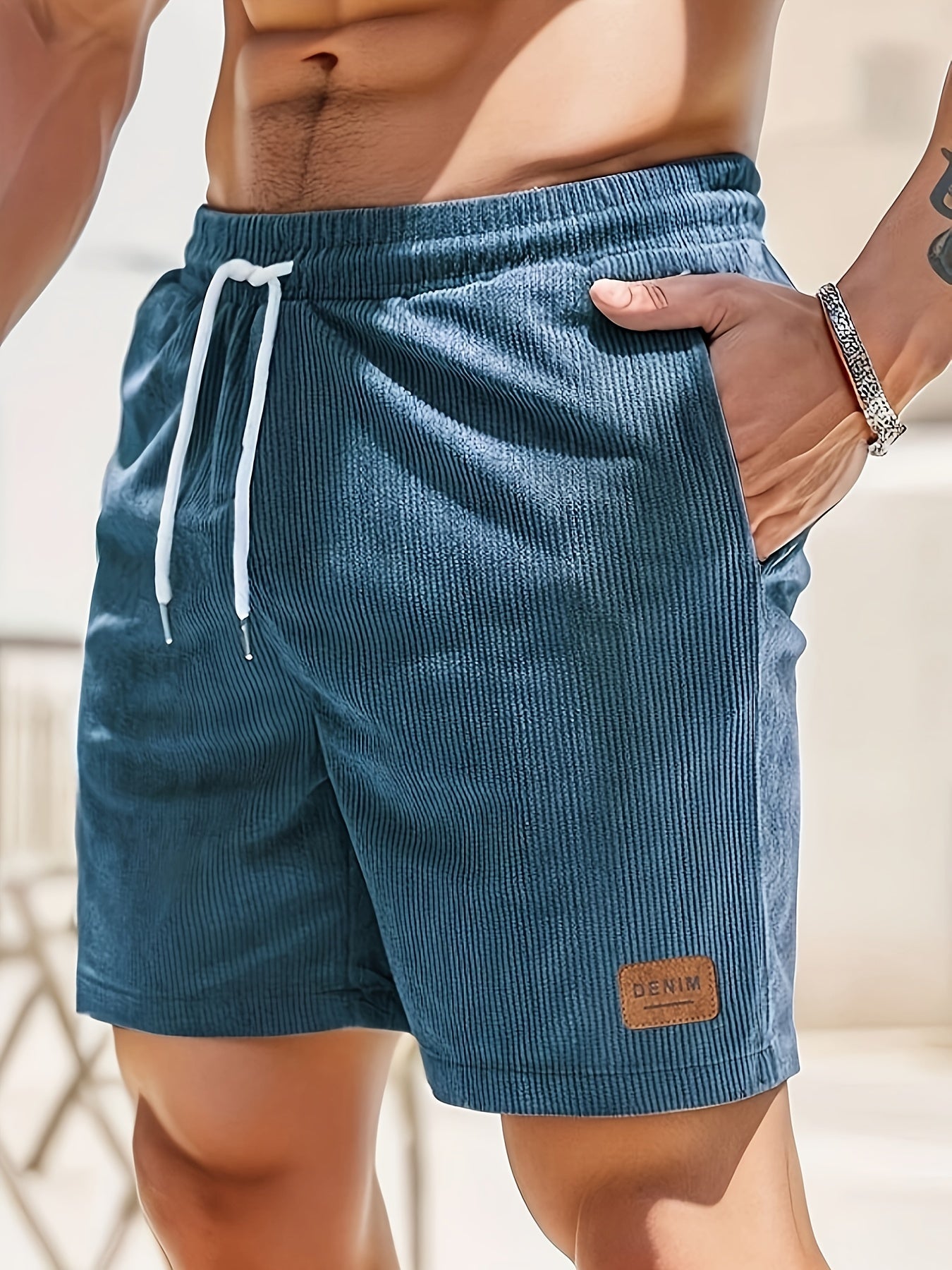 Herren Cord Kurze Sommer Bermuda Shorts