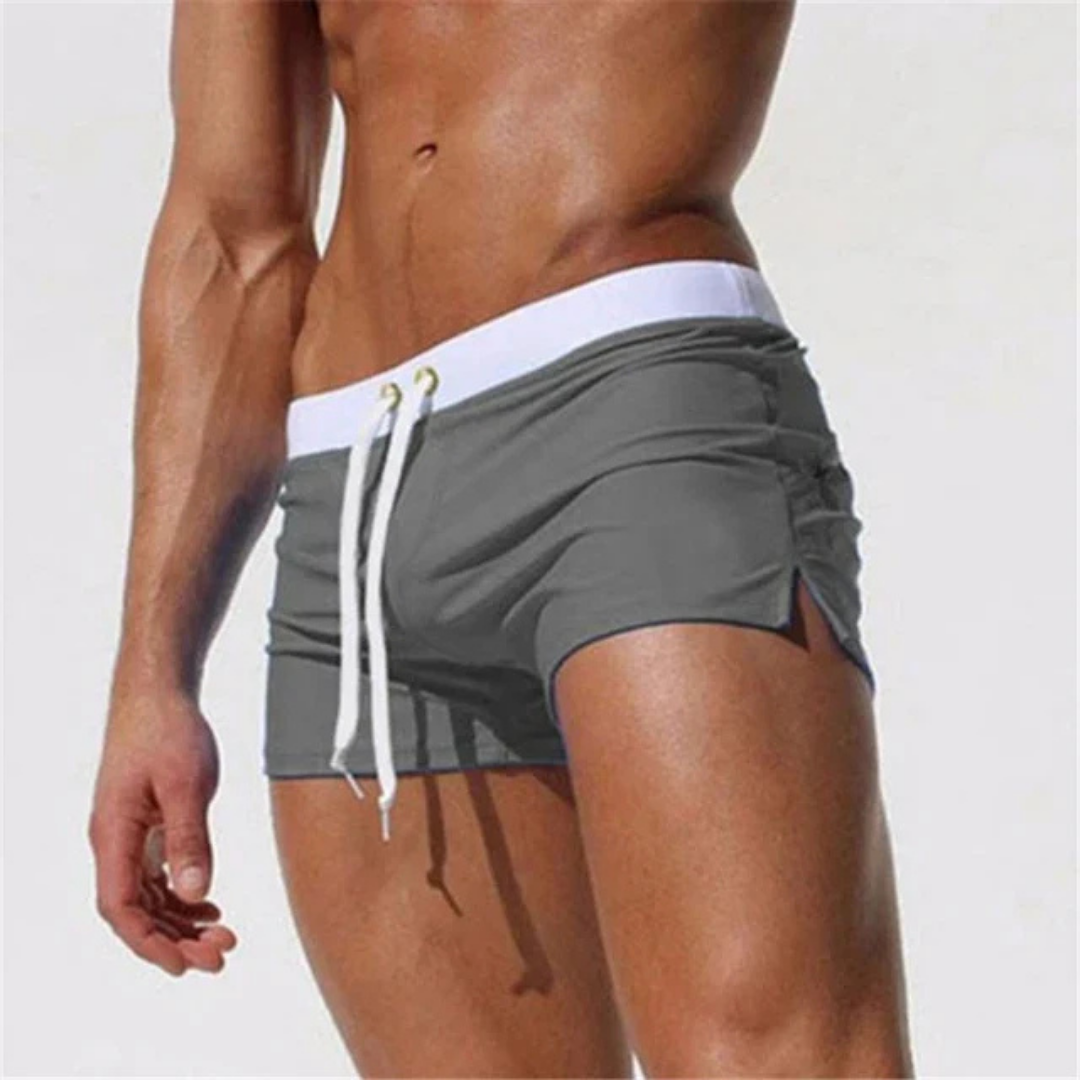 Herren Elastischer Slim Fit Sommer Badehose