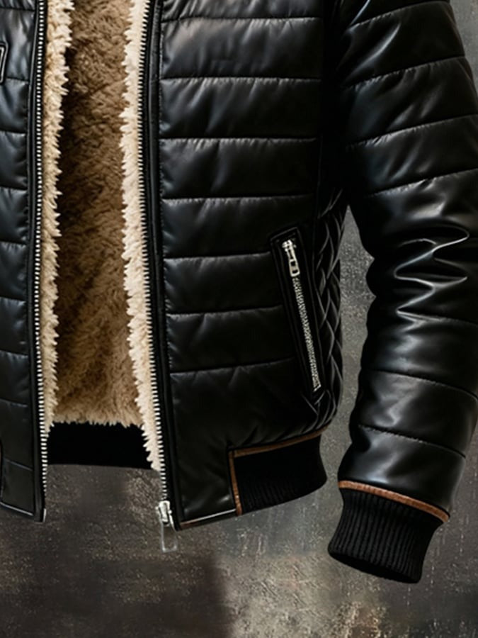 CLÉMEN | SCHWARZE WATTEJACKE MIT SHERPA-FUTTER