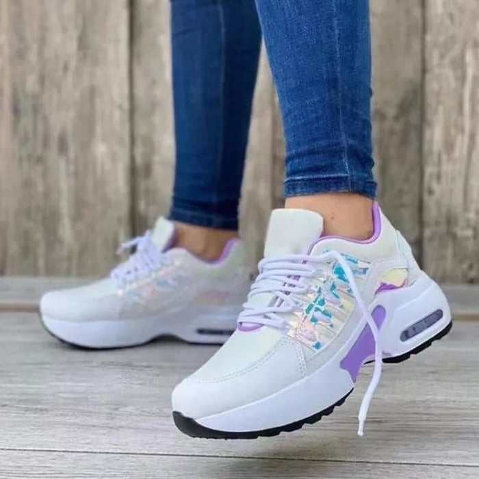 Vera | Damen Sneaker Luftkissen Plateau Schnürschuhe Komfort