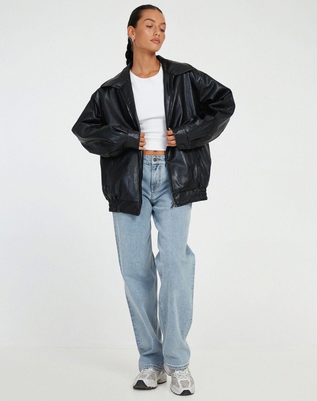 Sophia – Lässige Oversize-Jacke aus Leder