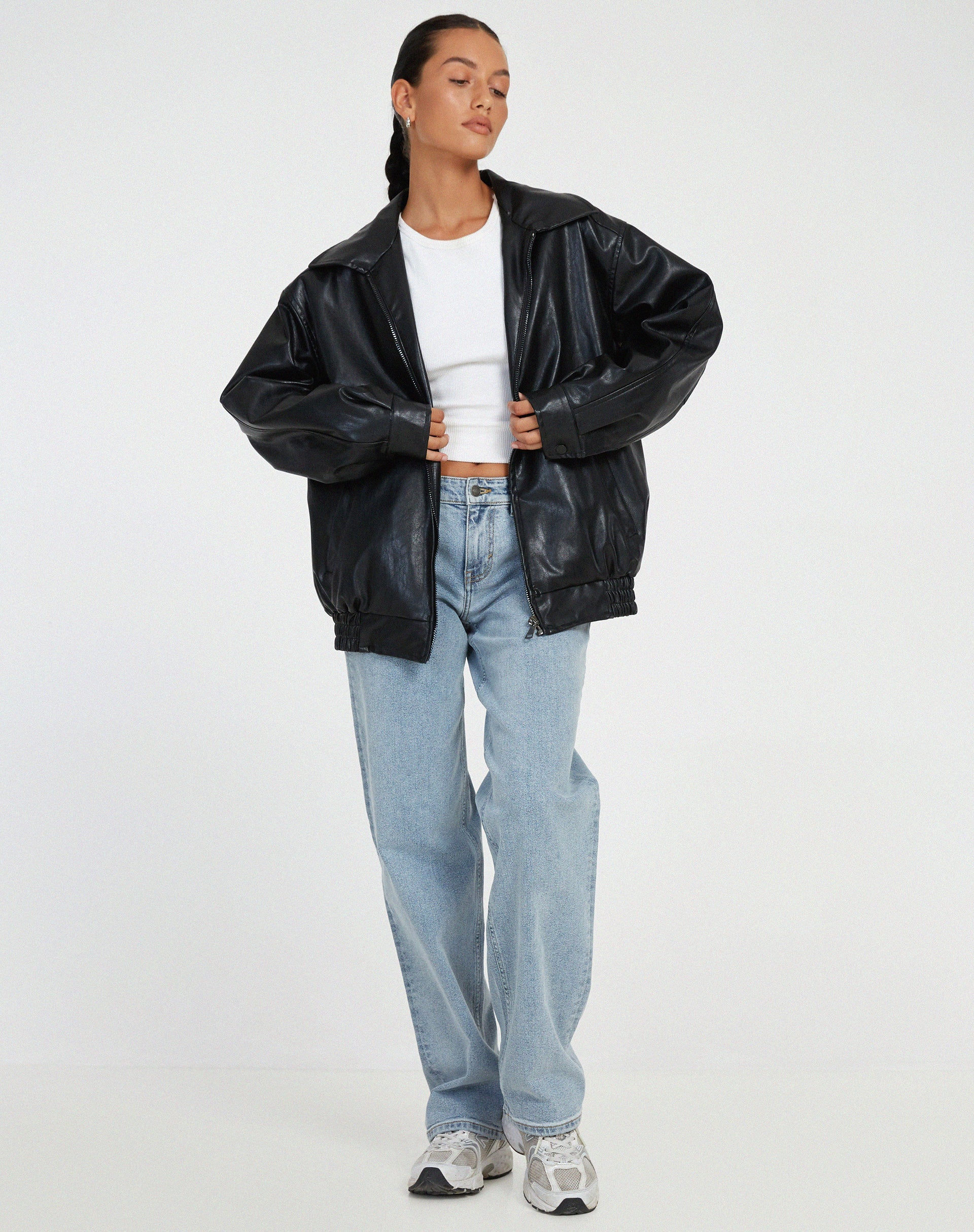 Sophia – Lässige Oversize-Jacke aus Leder