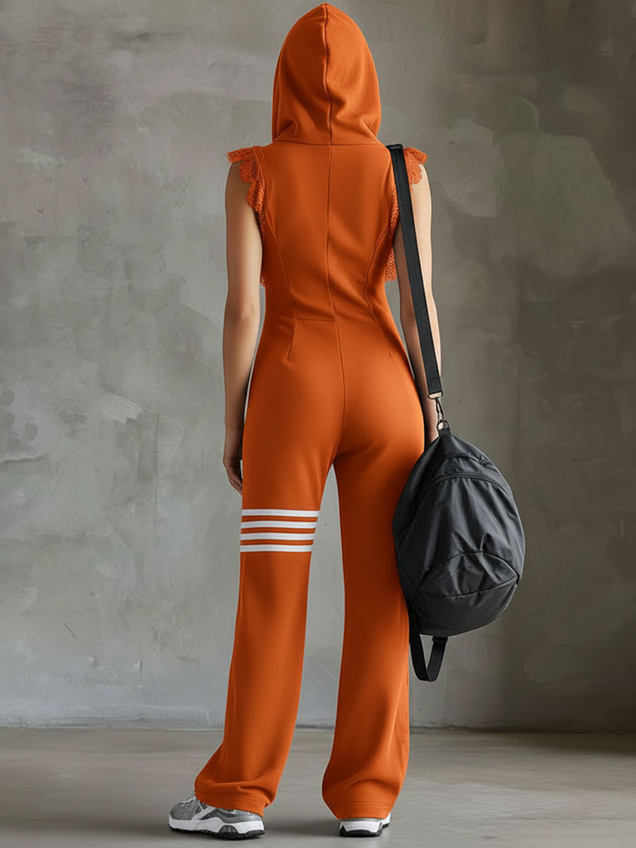 DANIELA / SPORT-RETRO-KAPUZENJACKE MIT STREIFEN