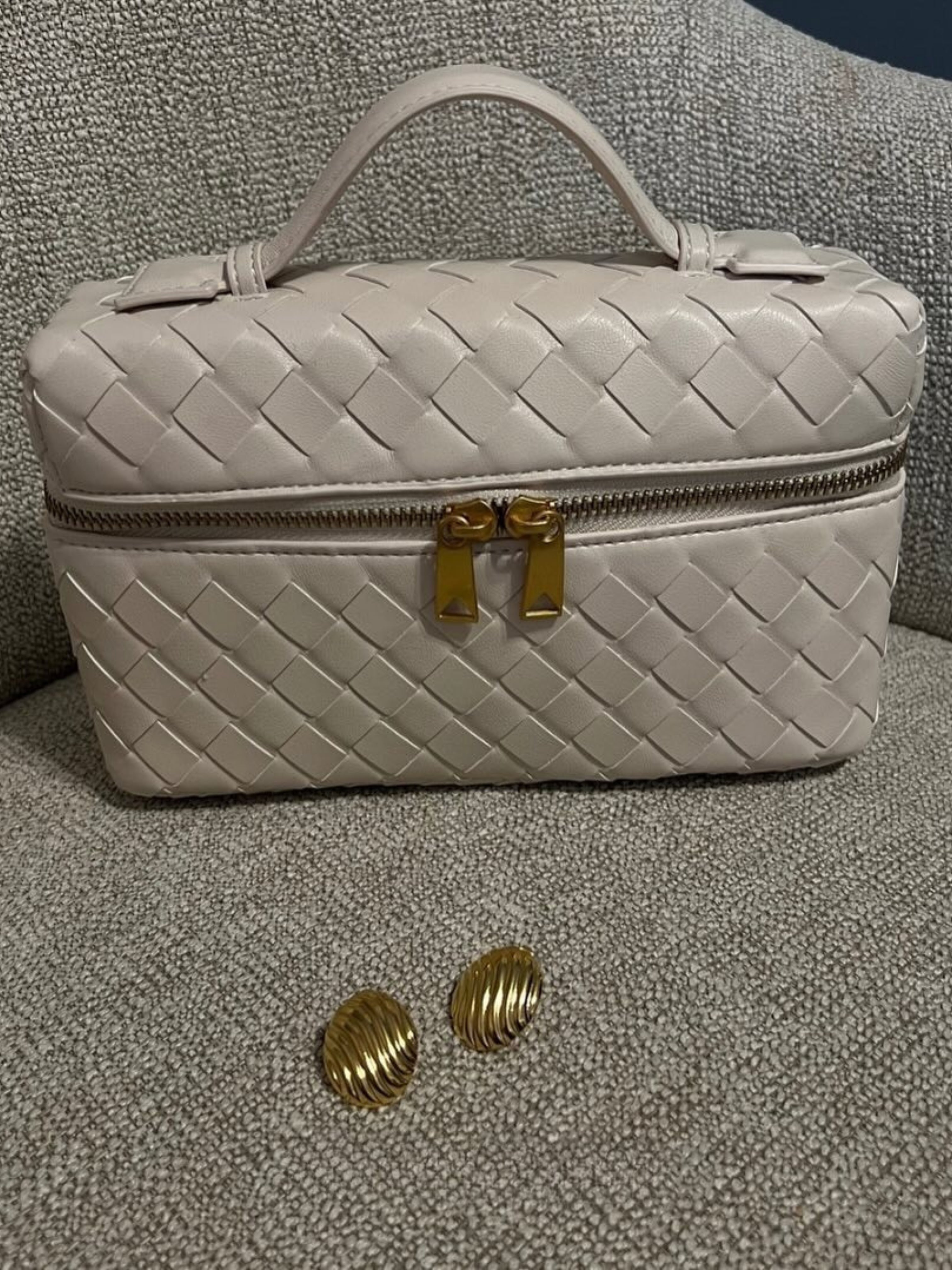 Julia | Strukturierte, glänzende Tasche aus gewebtem Material