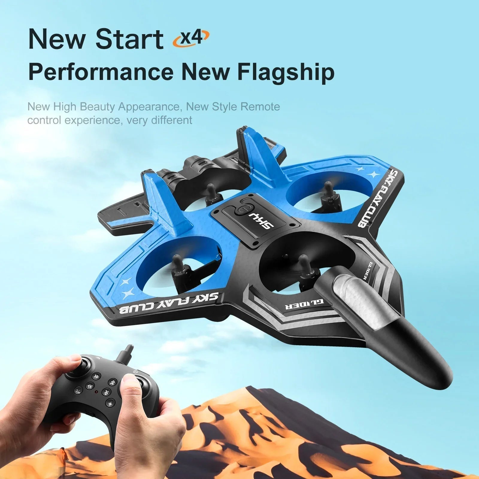 AeroGlide | Dynamisches, leichtes ferngesteuertes Flugzeug mit LED-Beleuchtung