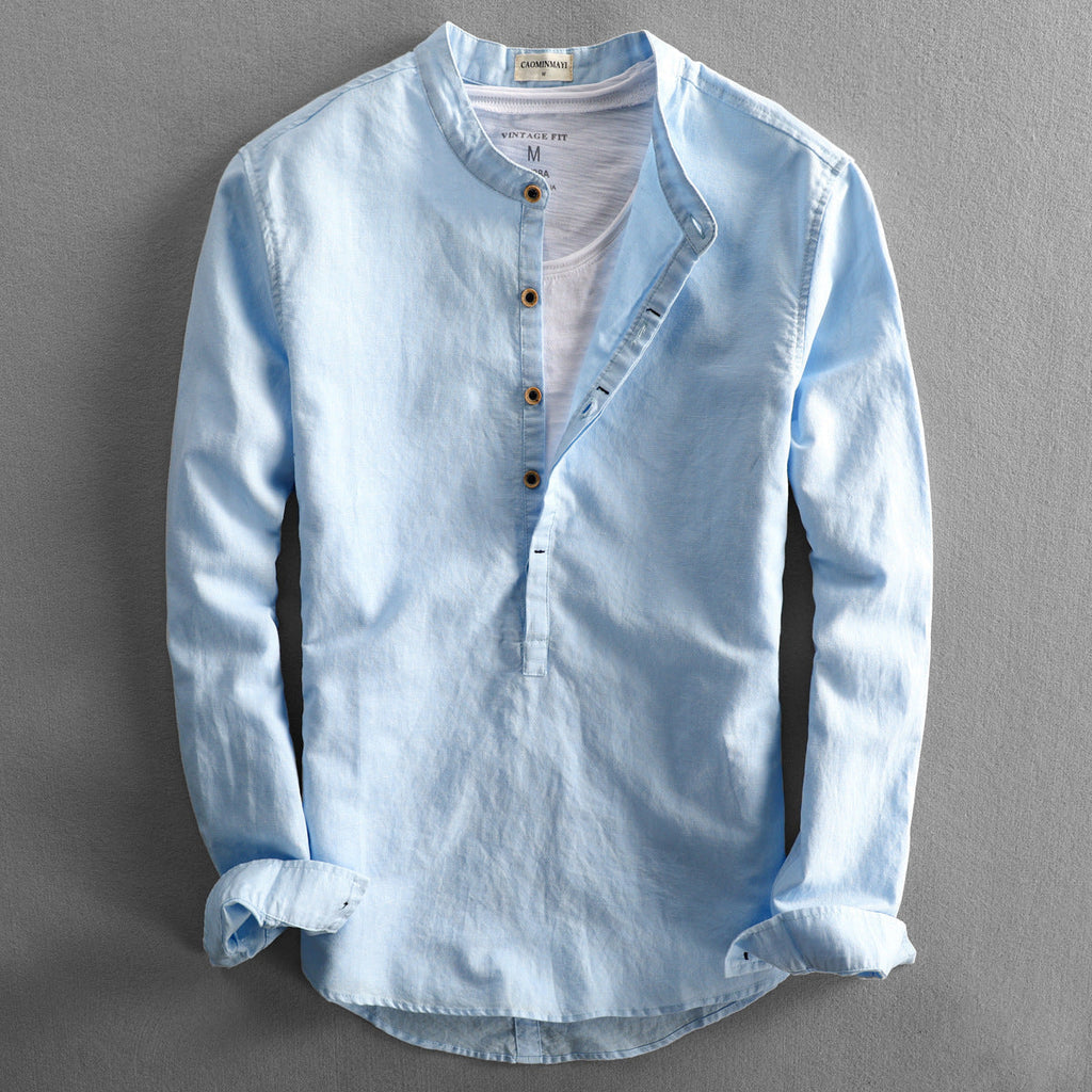 Allesandro | LuxeBlend Baumwolle Leinen Herrenhemd-Becker Boutique