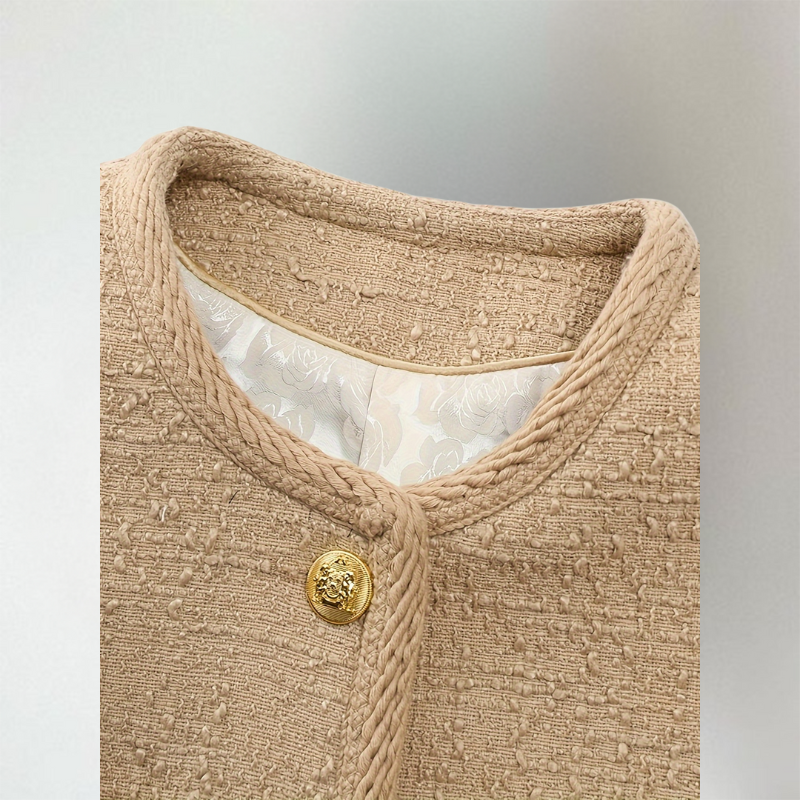 Strickjacke Damen | Bouclé-Optik & Zierknöpfe