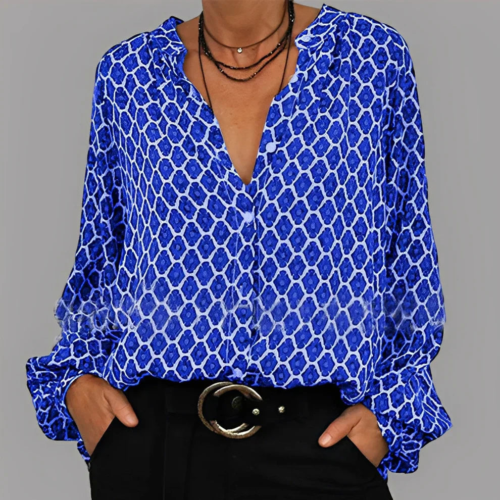 Bluse Damen | Geometrisches Muster & Lässig