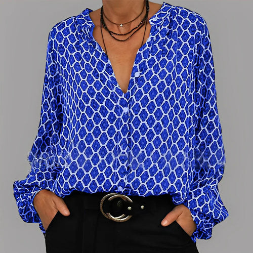 Bluse Damen | Geometrisches Muster & Lässig