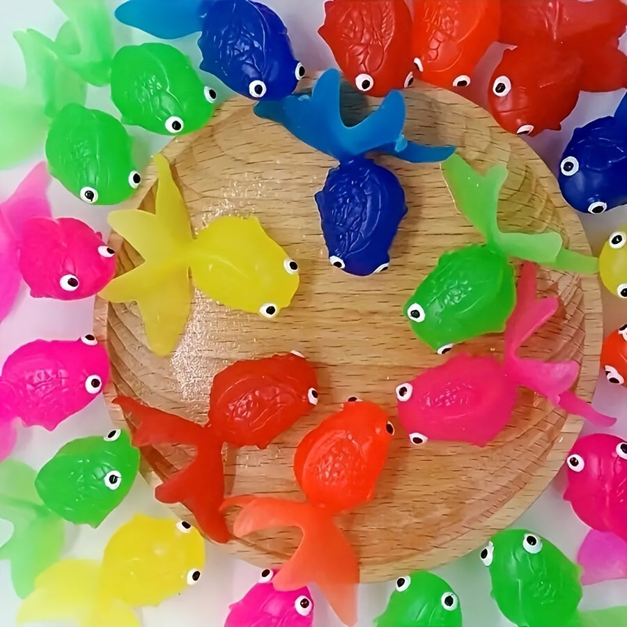 AquaFin | Schwimmende Gummifische als Badespielzeug-Set – 12er-Pack für Wasserspaß bei Kleinkindern