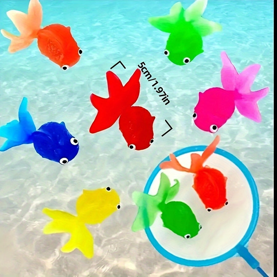 AquaFin | Schwimmende Gummifische als Badespielzeug-Set – 12er-Pack für Wasserspaß bei Kleinkindern