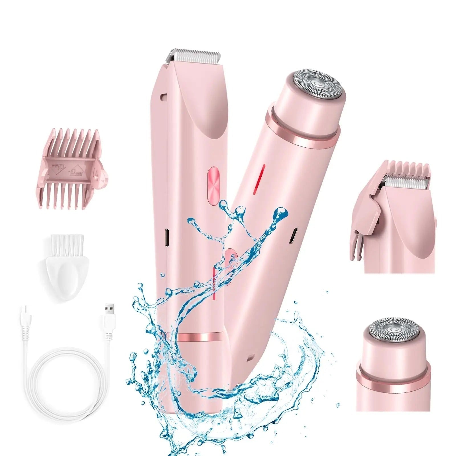 AquaGlow | Wasserdichter, wiederaufladbarer Bikinitrimmer für eine glatte Rasur