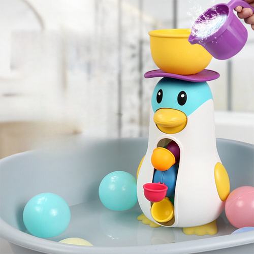 AquaPals | Badespielzeug und Wasserspielstation mit Pinguinmotiv für Kleinkinder