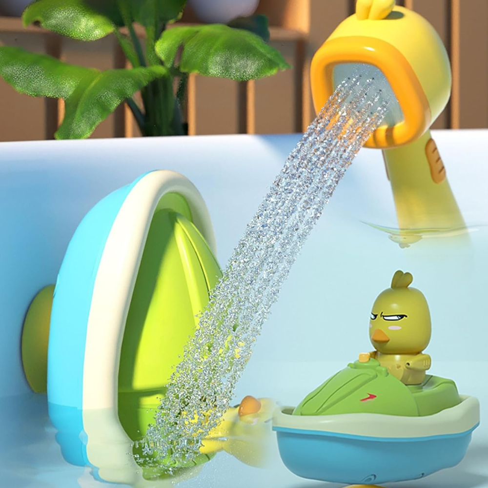 AquaTots | Badespielzeug-Set mit schwimmenden Enten und sanftem Wassersprüher für Kinder