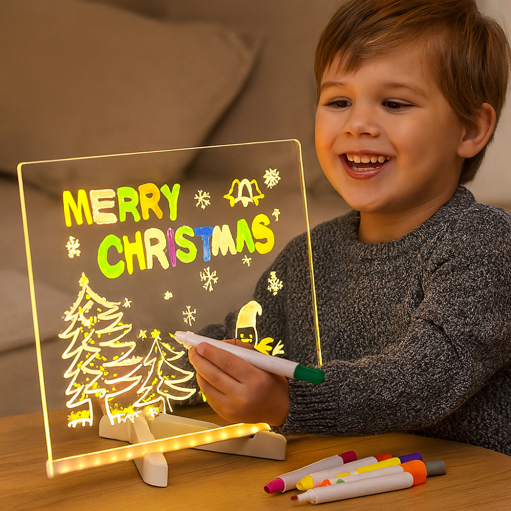 ArtGlow | LED-Zeichentafel für Kinder – Pädagogisches Weihnachtsspielzeug