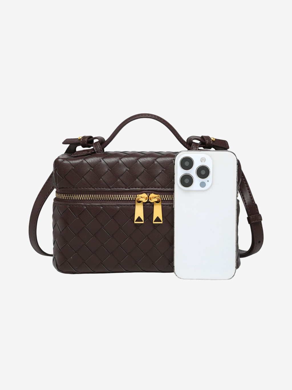 Julia | Strukturierte, glänzende Tasche aus gewebtem Material