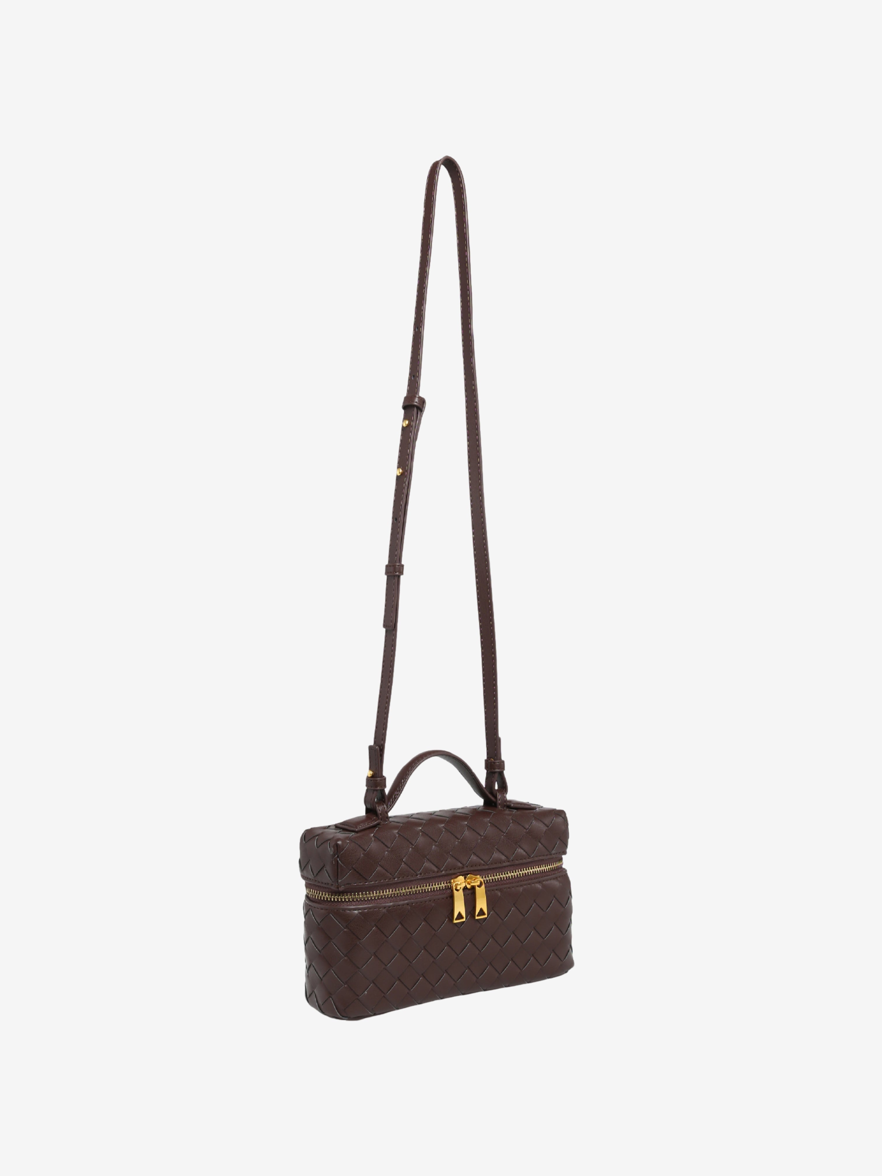 Julia | Strukturierte, glänzende Tasche aus gewebtem Material